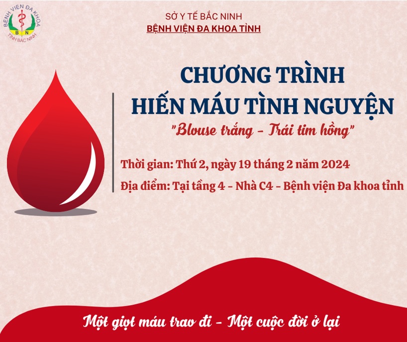 THÔNG BÁO VỀ VIỆC TỔ CHỨC CHƯƠNG TRÌNH HIẾN MÁU TÌNH NGUYỆN