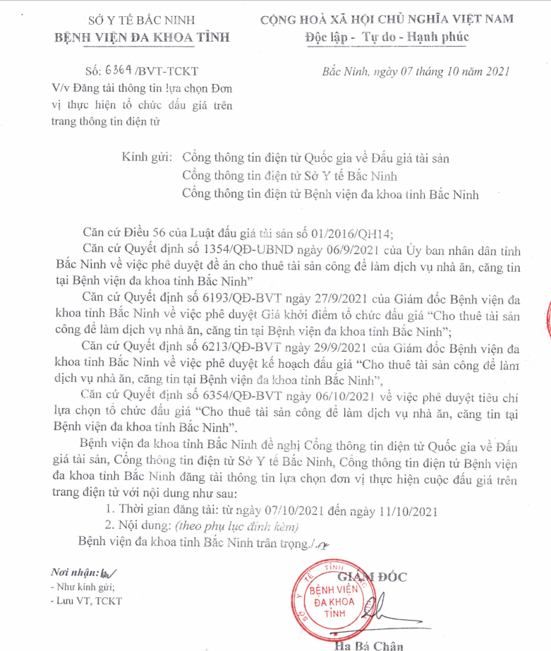 Thông tin lựa chọn Đơn vị thực hiện tổ chức đấu giá trên trang thông tin điện tử