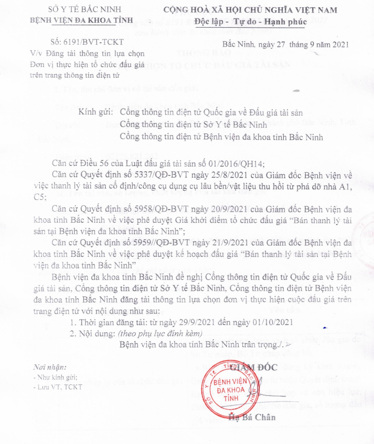 Đăng tải thông tin lựa chọn Đơn vị thực hiện tổ chức đấu giá trên trang thông tin điện tử